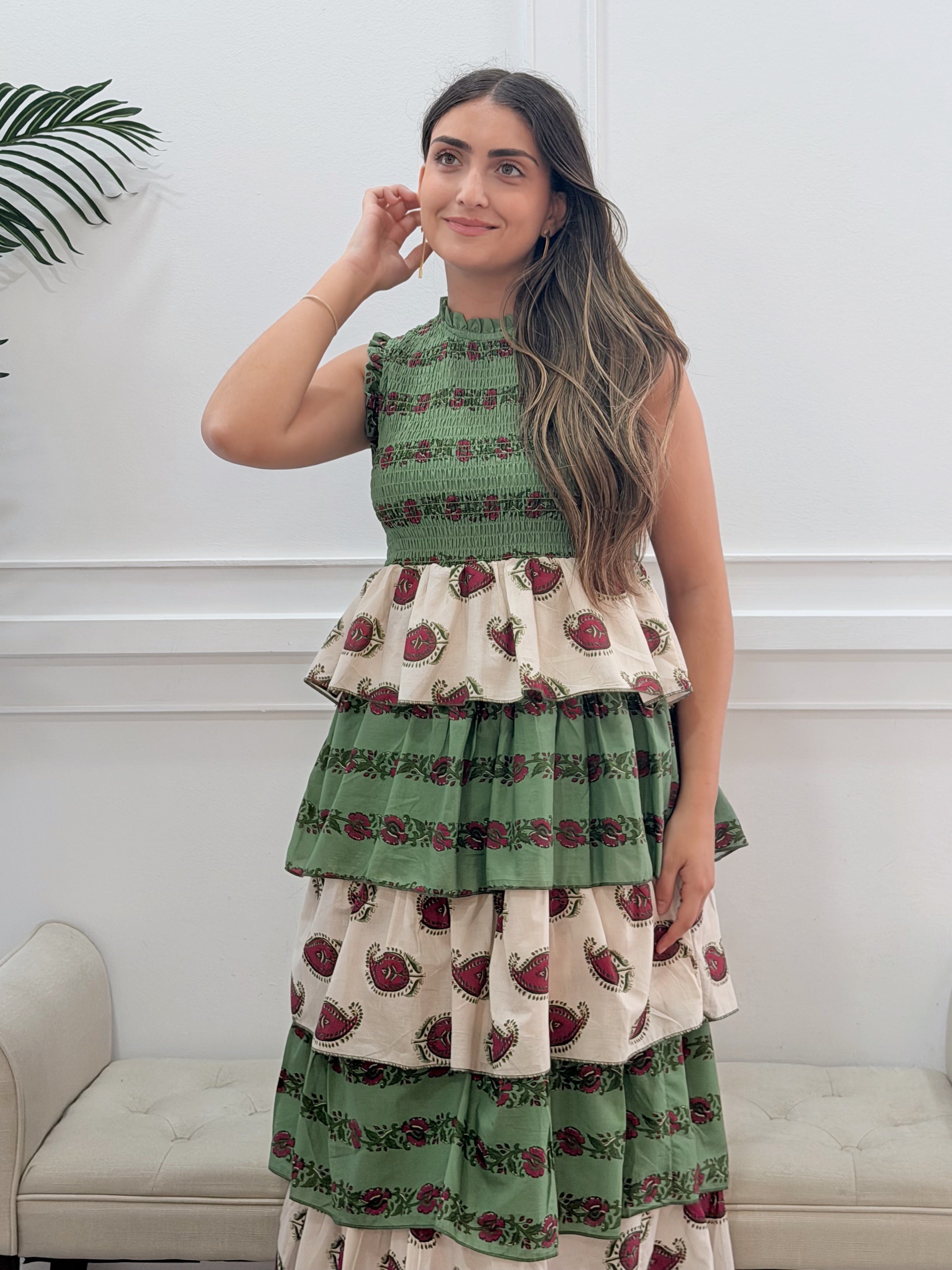 Vestido Antonella Estampado Verde