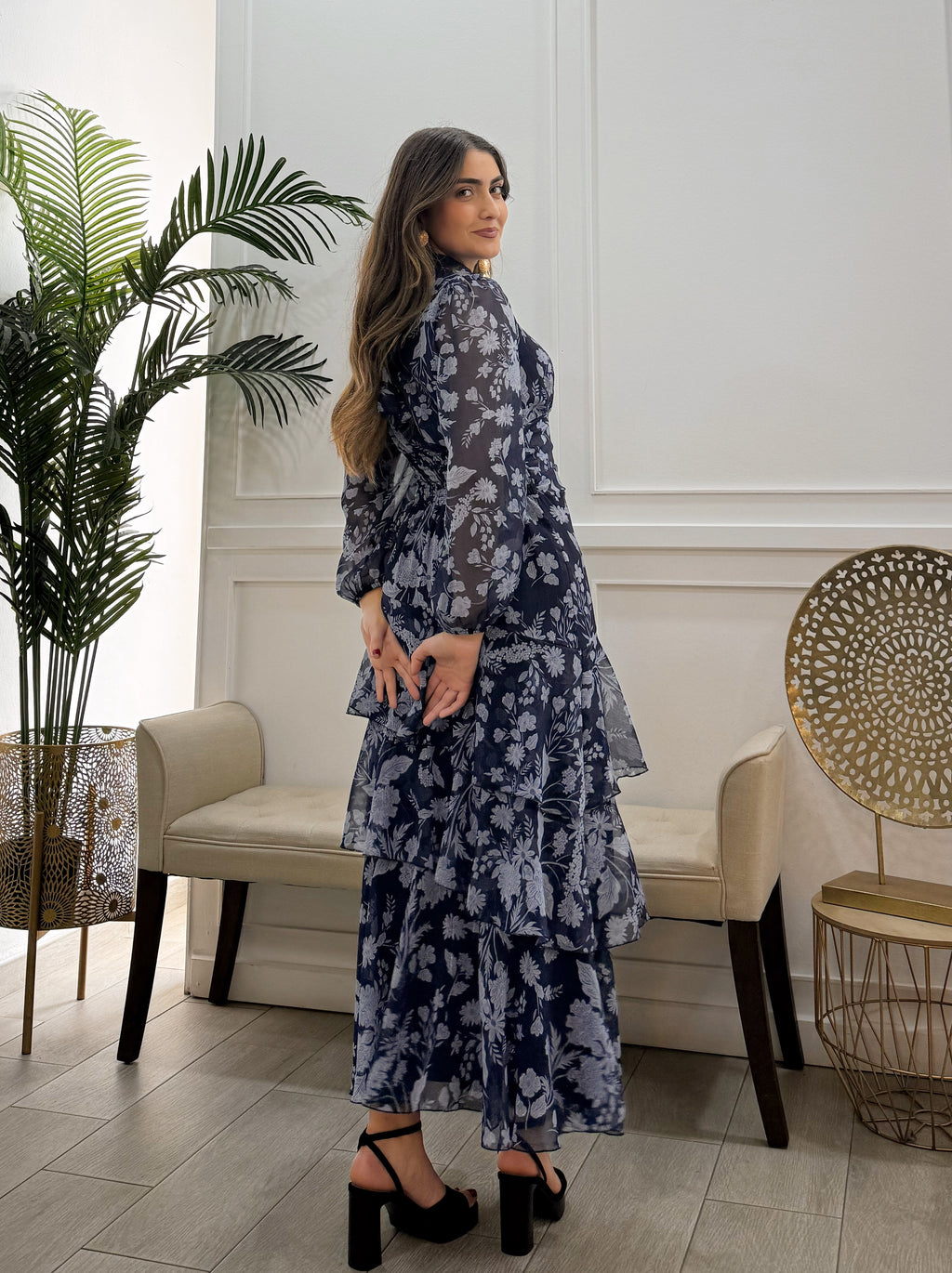 Vestido Paula Estampado Azul