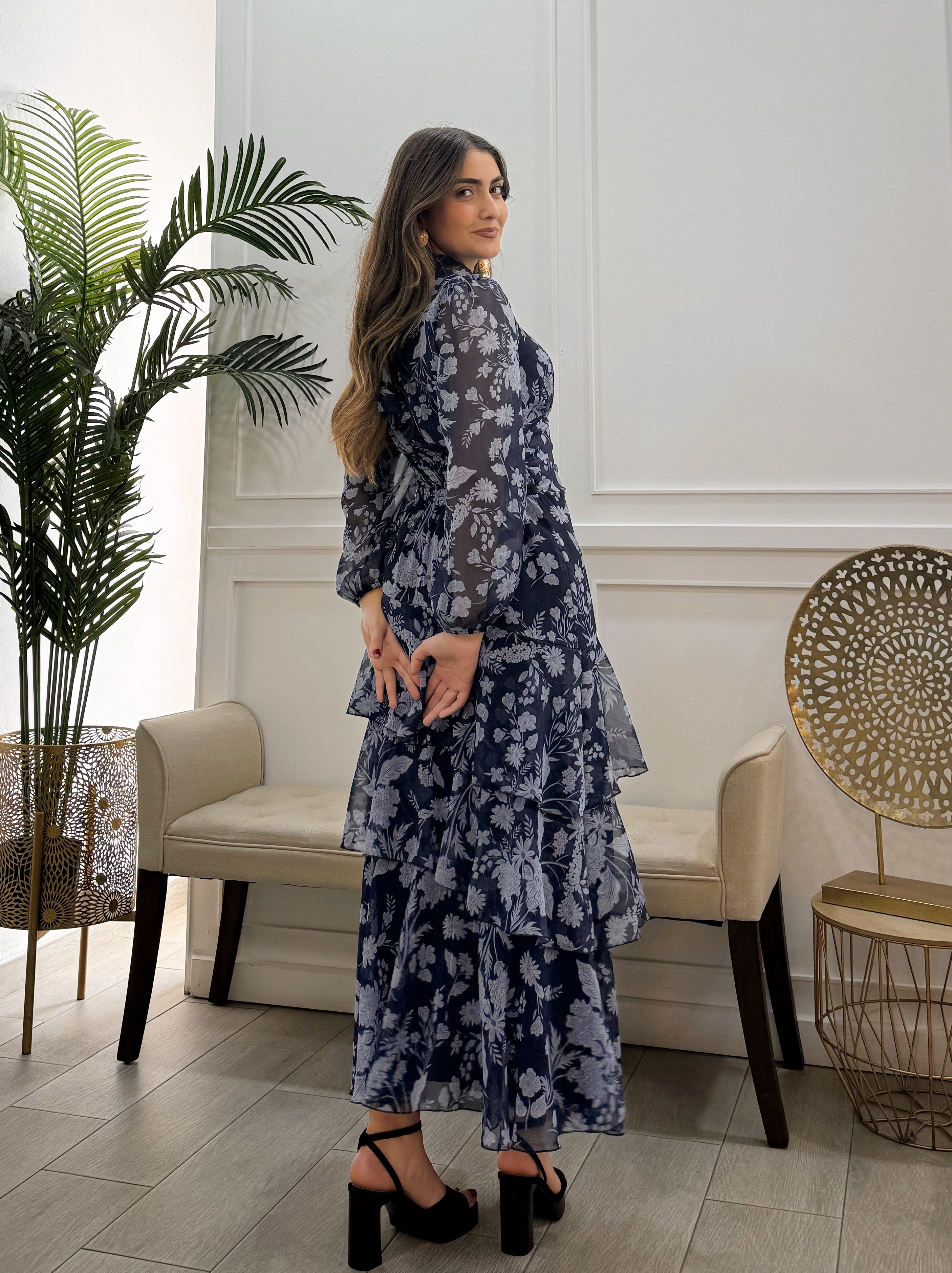 Vestido Paula Estampado Azul