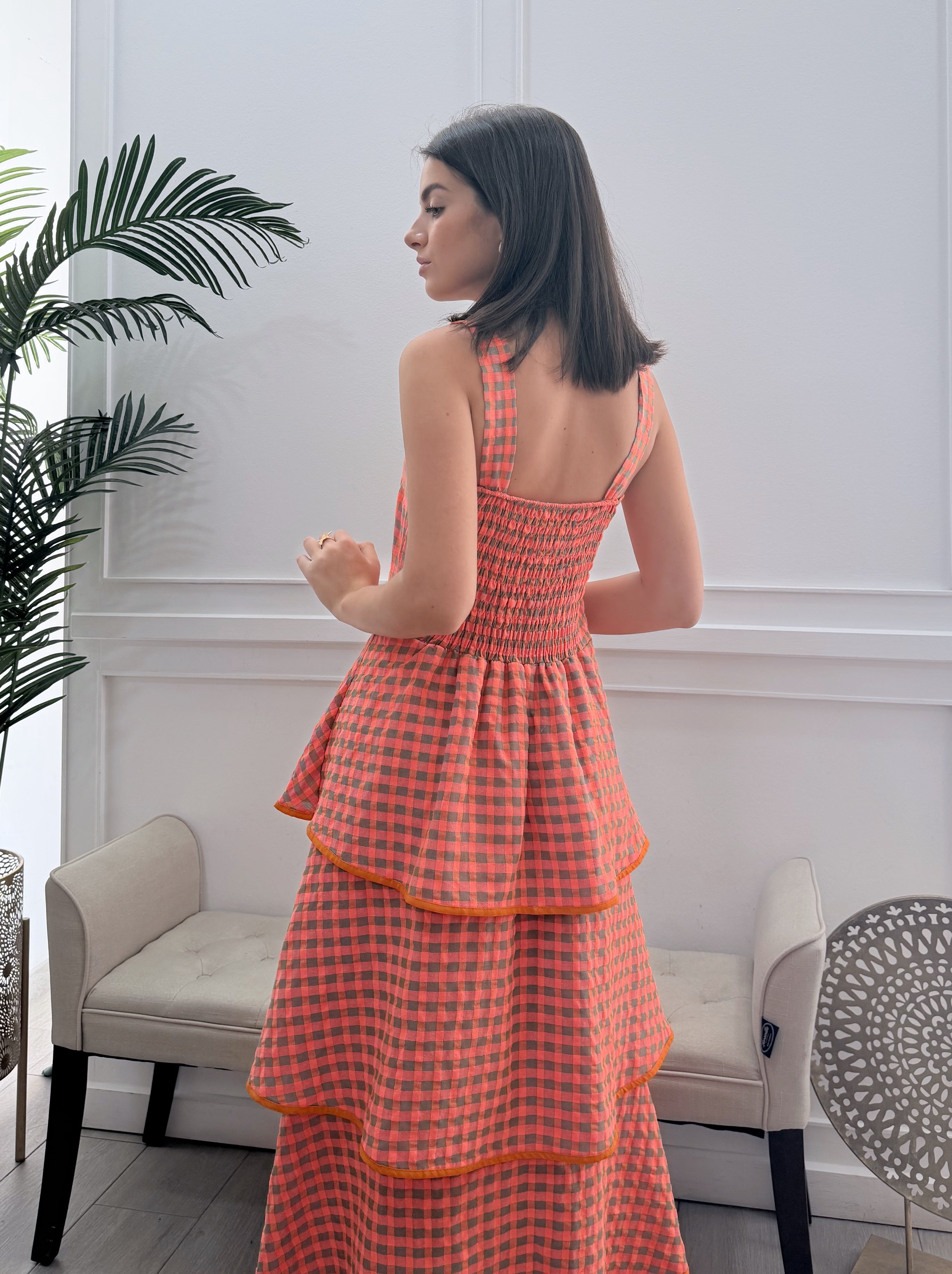 Vestido Vichy Fluor Volantes