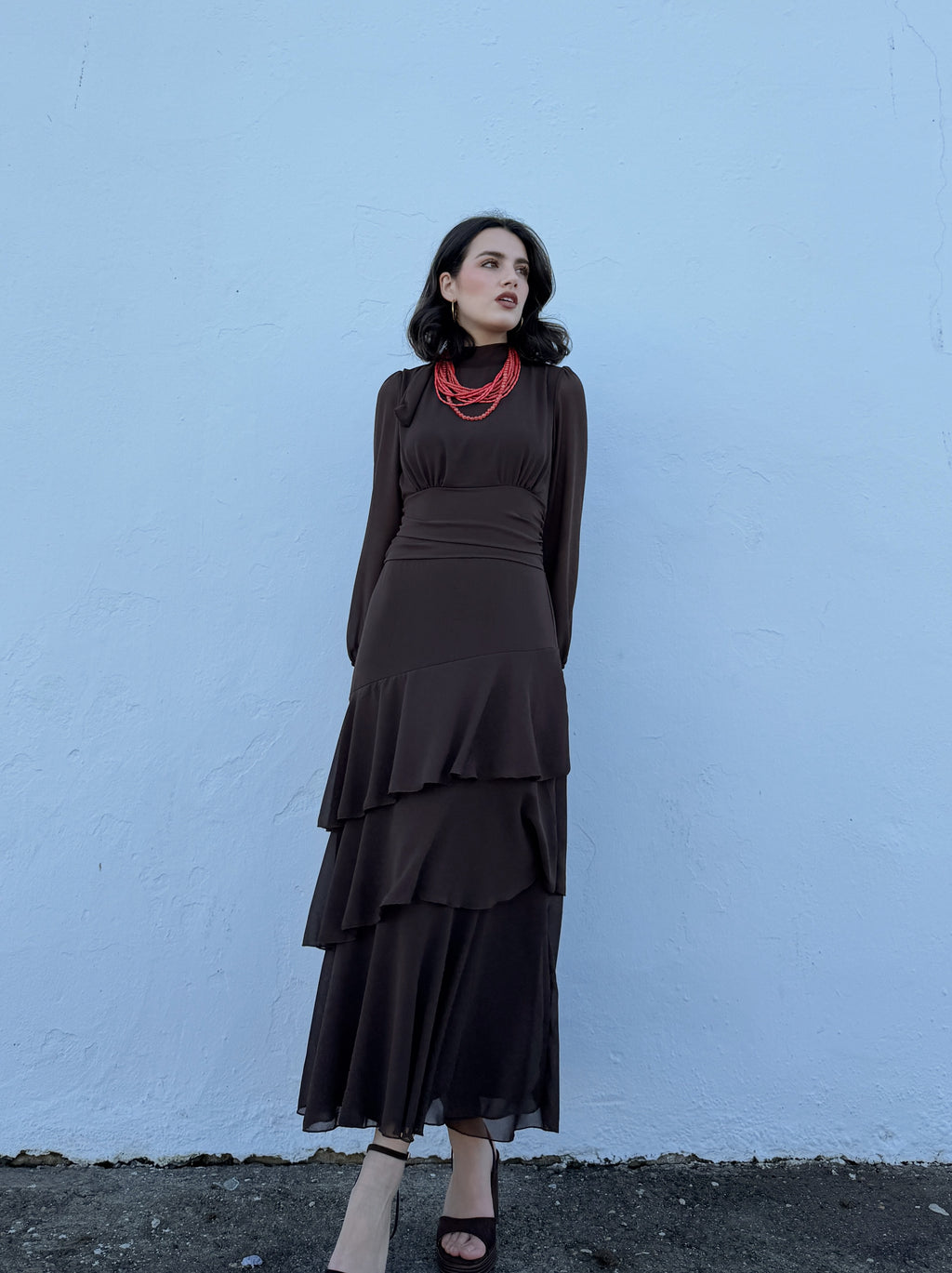 Vestido Paula Marrón