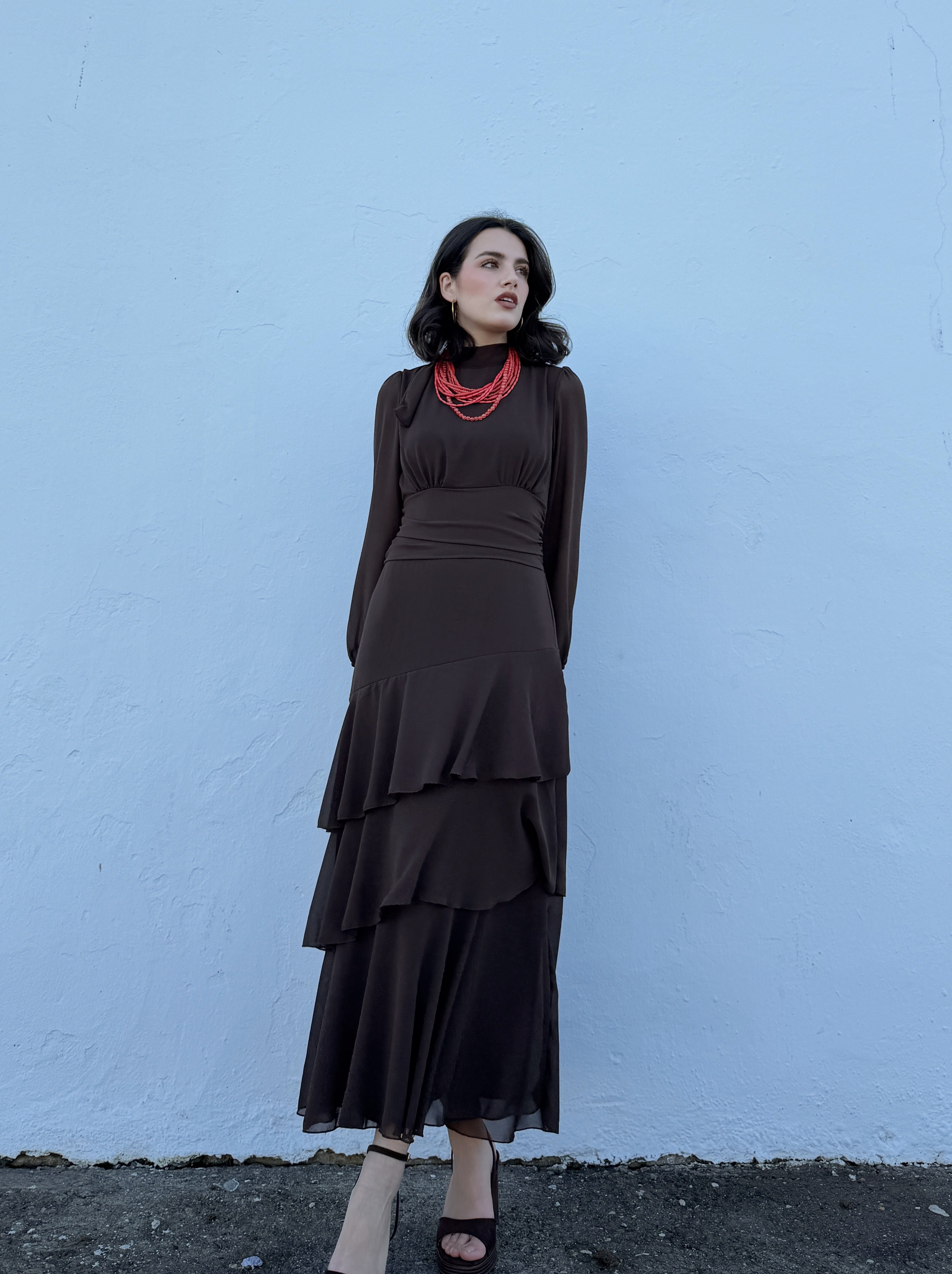 Vestido Paula Marrón