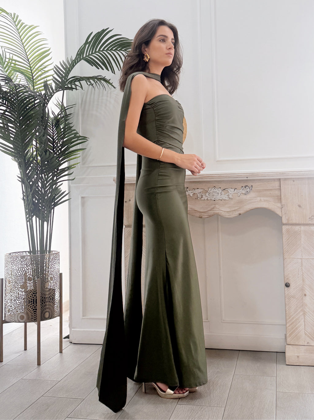 Vestido Carlota Verde Caqui