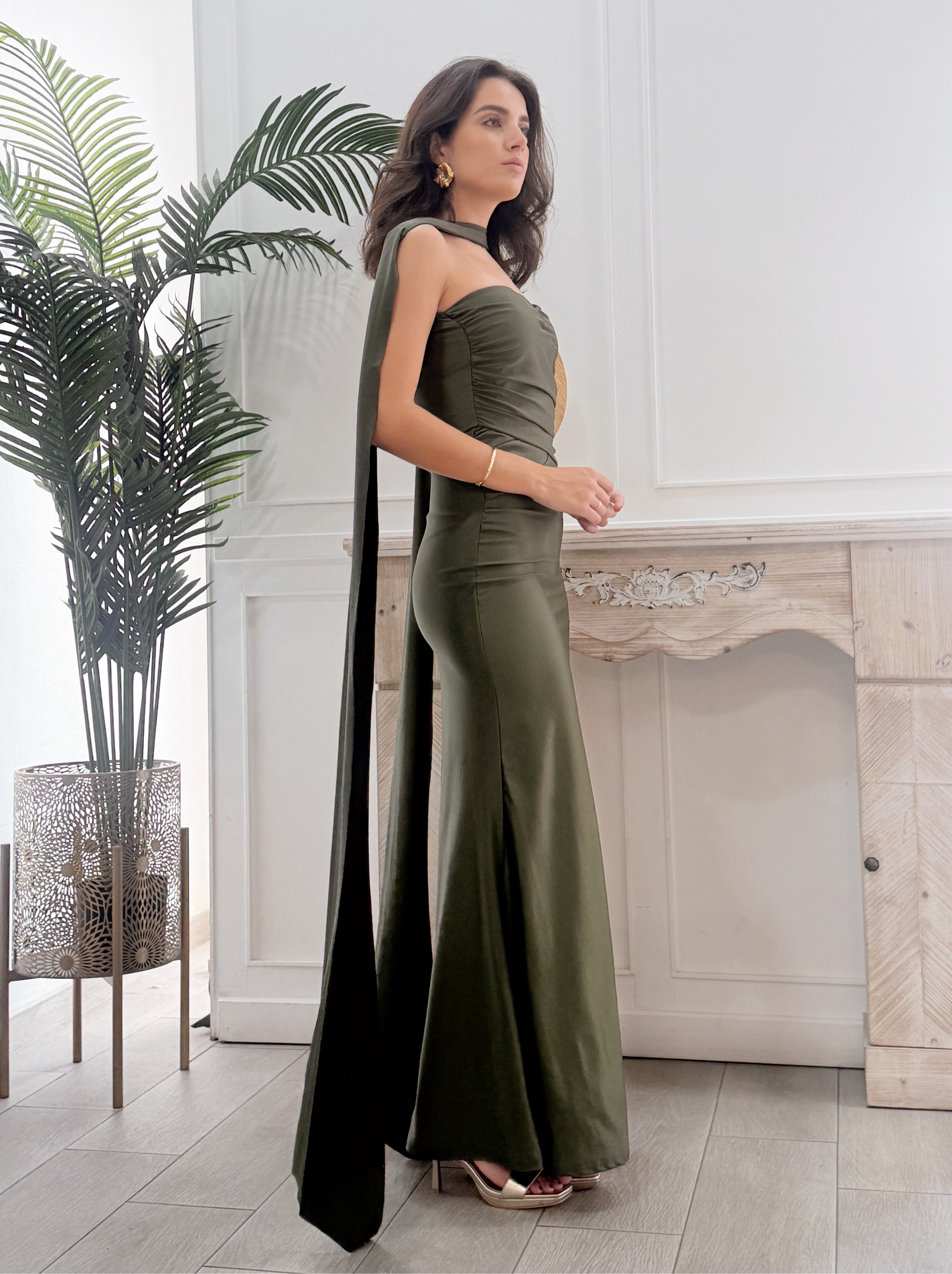 Vestido Carlota Verde Caqui