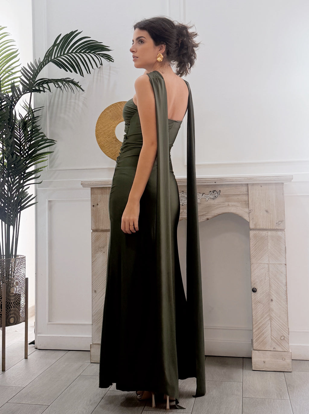 Vestido Carlota Verde Caqui