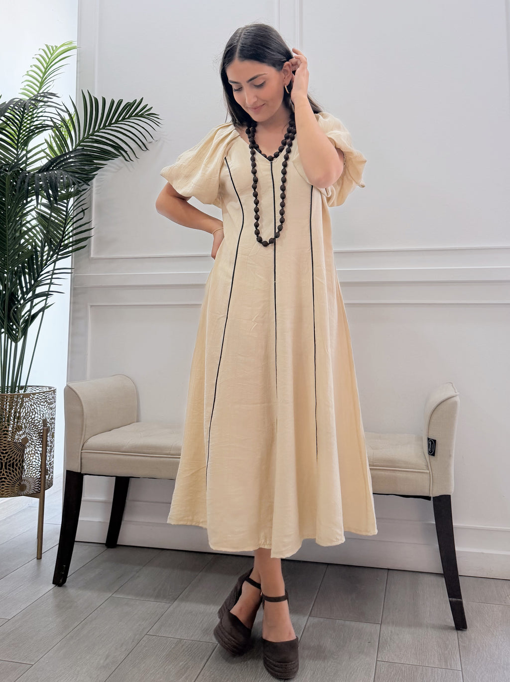 Vestido Irene Beige