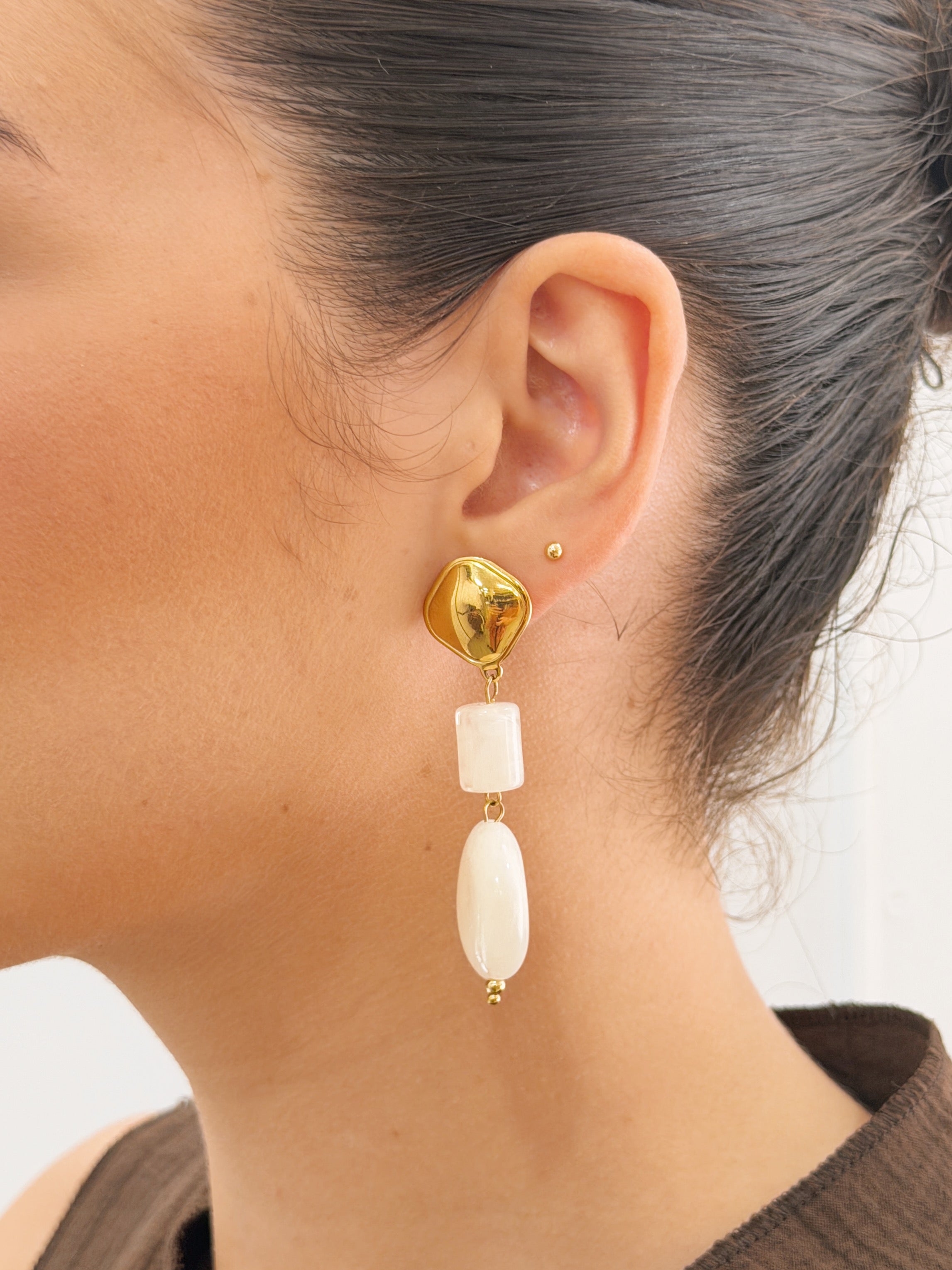 Pendientes Piedras Blanca