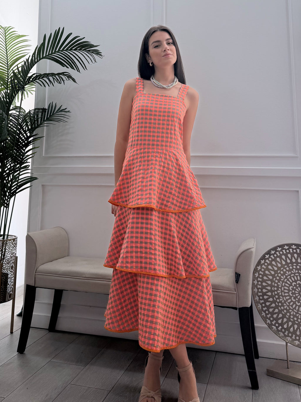 Vestido Vichy Fluor Volantes
