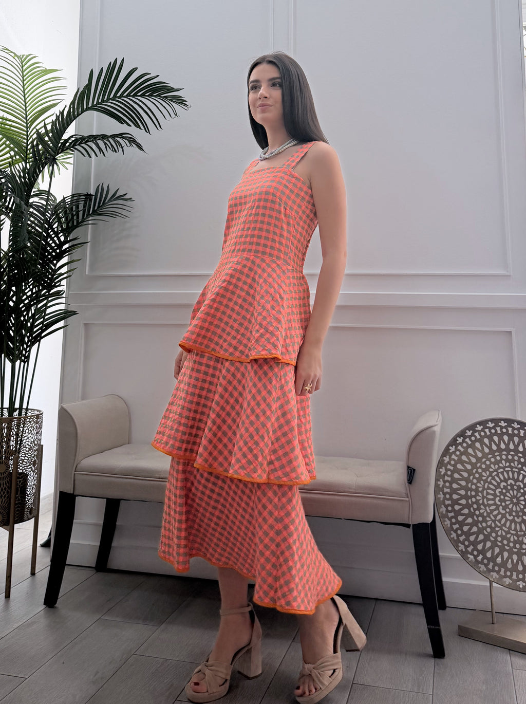 Vestido Vichy Fluor Volantes