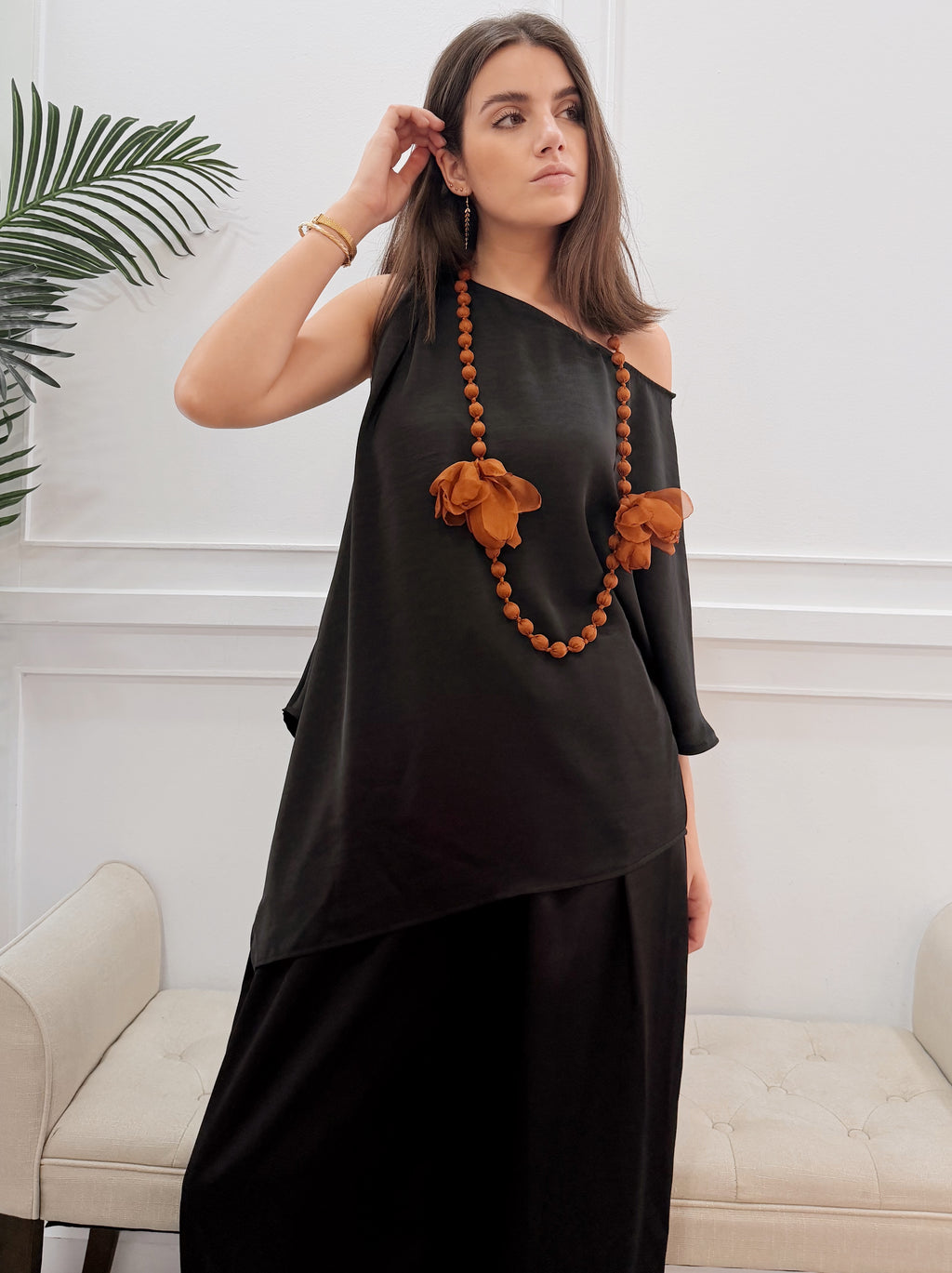 Collar Bolitas Thul y Flores